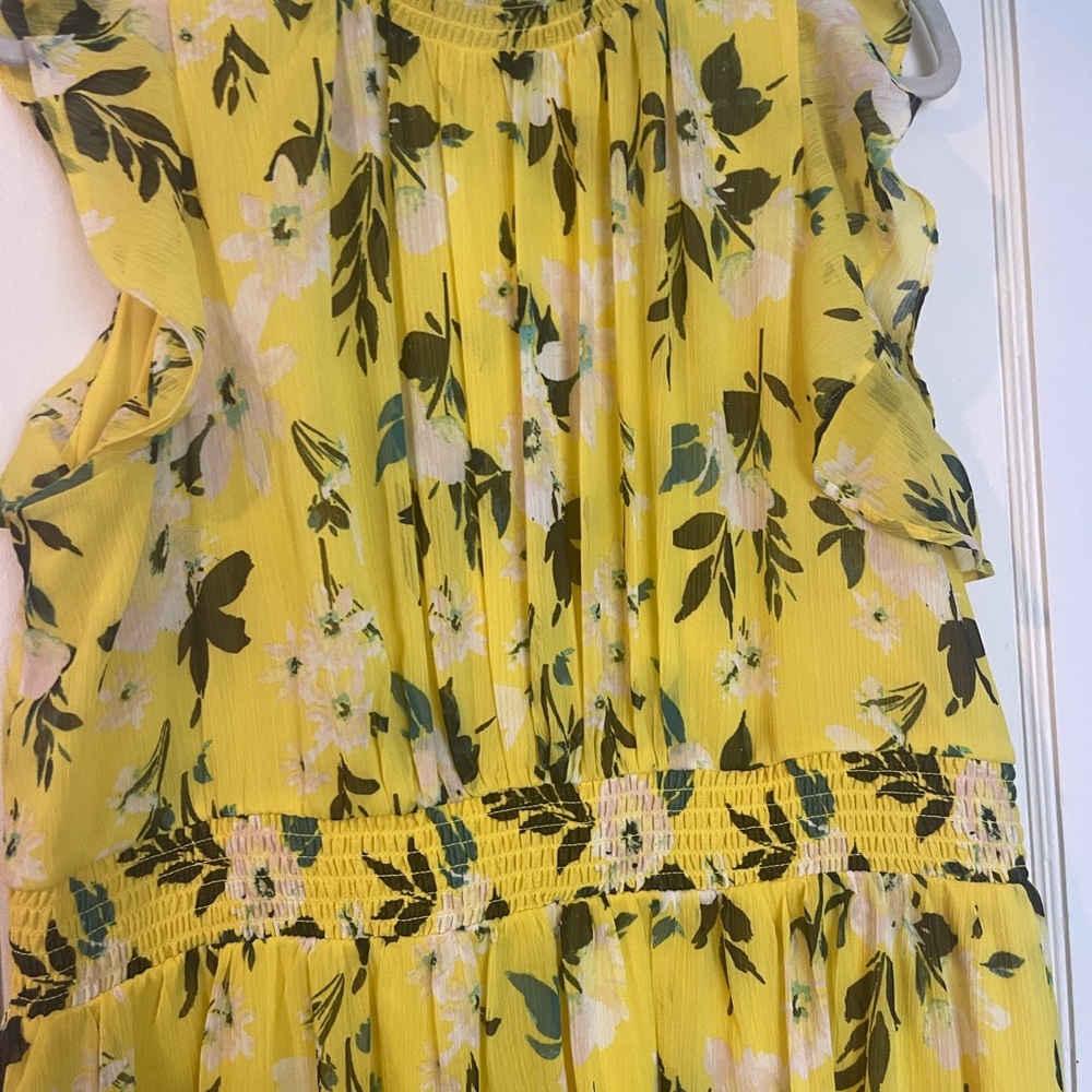 Ann Taylor Factory Yellow Ruffled Maxi Sundress
